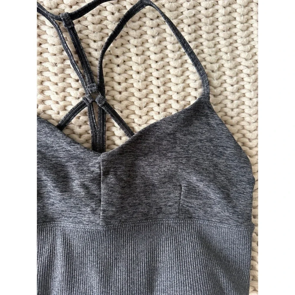 Alo alosoft dark heather grey lavish bra